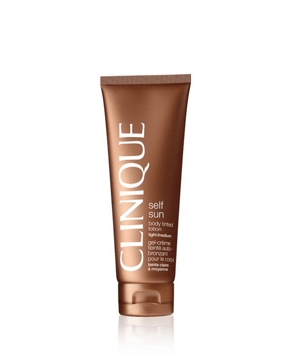 Clinique Self Sun Body Tinted Lotion Medium - Deep, Instant bronzing lotion zeigt, wo es langgeht. Die Lotion entwickelt sich zu einer goldenen &#039;Bräune&#039;. Ölfrei.