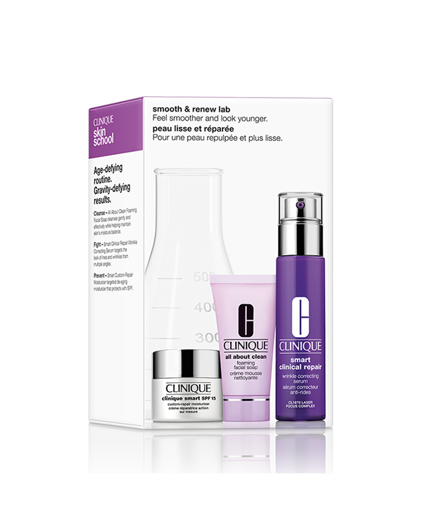 Smooth &amp; Renew Set, Dieses Set eignet sich hervorragend wenn Sie erste Linien oder tiefe Fältchen reduzieren möchten, Ihr Haut mit ausreichend Feuchtigkeit versorgen und sie optimal reinigen möchten.