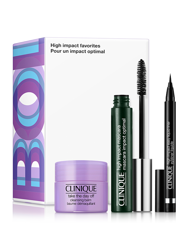 High Impact Favorites Makeup Set, Dieses Set enthält die wichtigsten Makeup-Utensilien für die Augen, darunter eine High Impact™ Mascara und High Impact™ Liquid Liner in Originalgröße, sowie unseren beliebten Take The Day Off™&amp;nbsp Cleansing Balm in Reisegröße.&lt;br&gt;Im Wert von über 50€.