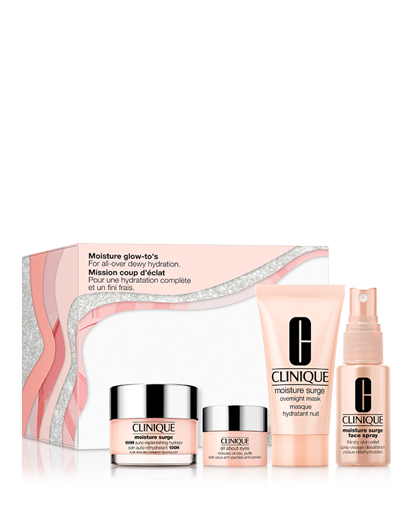 Moisture Glow-Tos Skincare Set, Hauterfrischer für eine rundum mit Feuchtigkeit versorgte Haut.