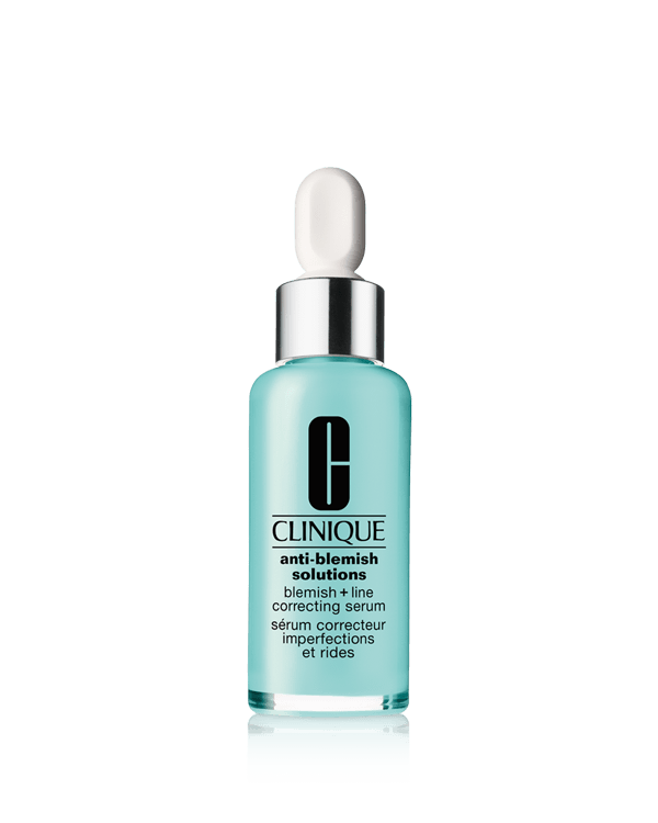 Anti-Blemish Solutions Blemish + Line Correcting Serum, Ein Serum speziell für die Behandlung von Spätakne konzipiert, das gleichzeitig auch Fältchen aufpolstert.